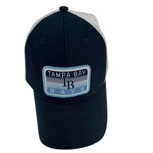 Tampa Bay Rays MLB‎ Hat Mens Navy Blue White Mesh Trucker Snapback Fan Favorite